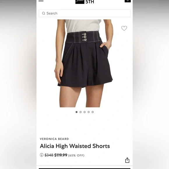 【Veronica Beard】 Alicia high-riseショート 16/XL-NWOT) $348Veronica Beard Alicia High-Waisted Linen